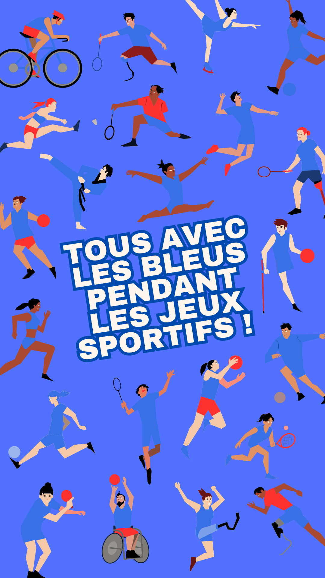 Bleu Rouge Jeux Sportifs France Stroy Instagram Illustratif